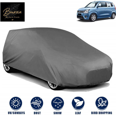 BOWRAIN Car Cover For Maruti Suzuki WagonR (Without Mirror Pockets)(Grey)