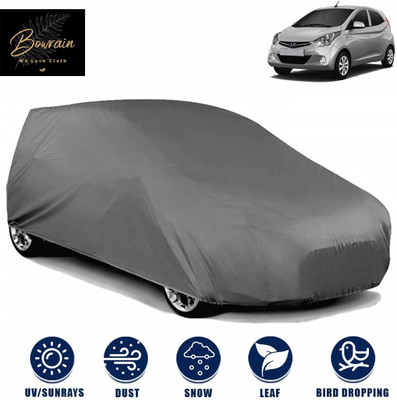BOWRAIN Car Cover For Hyundai Eon (Without Mirror Pockets)(Grey)