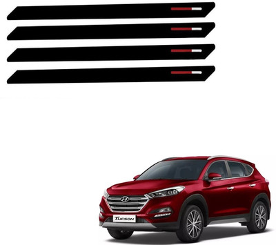 AuTO ADDiCT Stainless Steel, Plastic Car Bumper Guard(Black, Red, Pack of 4, Hyundai, Sonata)