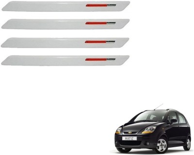 AuTO ADDiCT Stainless Steel, Plastic Car Bumper Guard(White, Red, Pack of 4, Chevrolet, Matiz)