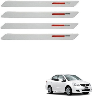 AuTO ADDiCT Stainless Steel, Plastic Car Bumper Guard(White, Red, Pack of 4, Maruti, SX4)