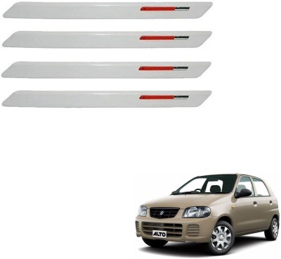 AuTO ADDiCT Stainless Steel, Plastic Car Bumper Guard(White, Red, Pack of 4, Maruti, Alto)