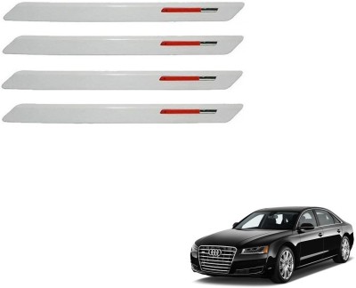 AuTO ADDiCT Stainless Steel, Plastic Car Bumper Guard(White, Red, Pack of 4, Audi, A8)