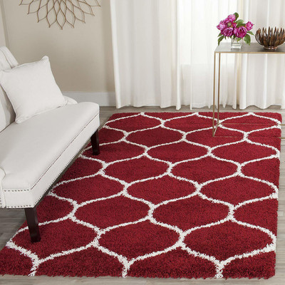 Carpet Planet Red Polyester Carpet(3 ft,  X 5 ft, Rectangle)