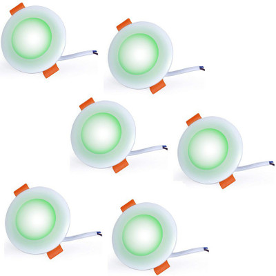 mg lights MG LIGHTS 5 Watts Ceiling lamp Lights pack of 6 Recessed Ceiling Light Ceiling Lamp(Green)