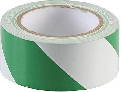 SUPERMALL PVC Floor Marking Hazard Warning Safety Stripe Tap 50.8 mm x 10 m Green & White Reflective Tape(Pack of 1)