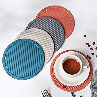 SIYANSHU Round Reversible PVC Coaster Set(Pack of 3)