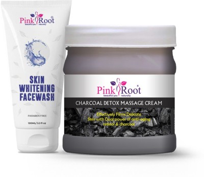 PINKROOT Skin Whitening Face Wash 100ml With Charcoal Cream 500ml(2 Items in the set)