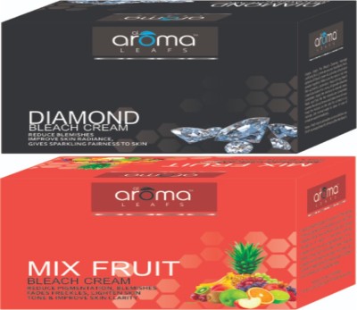 AlAroma Leafs DIAMOND BLEACH CREAM 325GM WITH MIX FRUIT BLEACH CREAM 300GM(625 g)