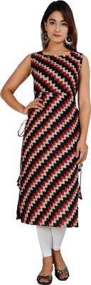 COTLAND Fashions Women Geometric Print Straight Kurta(Black)