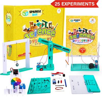 Sparklebox Science Experiment Kit for Grade 7 | Age 10-14 years | 29 Experiments for STEM Learning with Activity Manual | For CBSE, ICSE &amp; State | Experiment Wise QR Code for Video Explanation  (Multicolor)