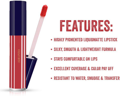 Latixmat BEST MATTE FINISH, SMUDGE PROOF, KISS PROOF FEARLESS LIP CHROME LIPSTICK(FEARLESS, 8 ml)