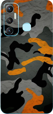 Jeeva Creation Infinix Hot 11 Mobile Skin(Ultra Super Camo Orange Skin With High Matte Finish.)