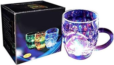 Best4india magic cup Rainbow Color LED Flashing 7 Color Changing Light (Set Of 2) ,Pour Water or Tea, Lighting Cup Plastic (350 ml, Pack of 2) Plastic Coffee (350 ml, Pack of 2) Plastic Coffee Mug(350 ml, Pack of 2)