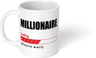 Akipi Millionaire loading please wait market nerd ARM010 Ceramic Coffee Mug(325 ml)