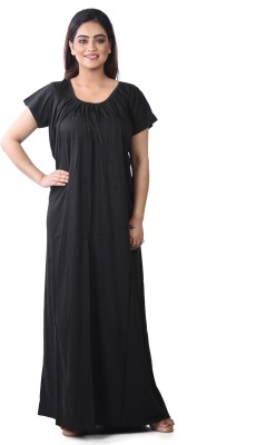 Piyali's Creation Women's Women Nighty(Black)