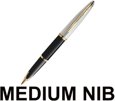Waterman CARENE DELUXE BLACK GT FOUNTAIN PEN – MEDIUM NIB Fountain Pen(Ink Color - Black)
