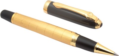 Ledos Ledos Baoer 701 Accord Checks Engraving Done On Golden Barrel Roller Ball Pen(Blue)