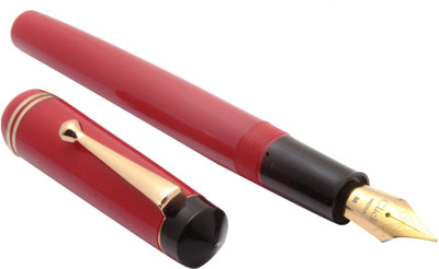 Ledos Ledos Special Edition Click Aristocrat Gold Retro Style Red Acrylic Fountain Pen With Medium Nib Fountain Pen(Ink Color - Blue)