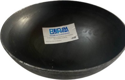 Buram - Lokhandi Kadai for Cooking and Deep Frying - Pure Iron Tadka Bowl – Wagar Bowl - Mehendi Making Bowl - Without Handle Kadhai 15.24 cm diameter 0.5 L capacity(Iron, Non-stick)