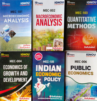 MCROECONOMIC ANALYSIS(MEC-101), MACROEONOMIC ANALYSIS(MEC-002), QUANTITATIVE METHODS(MEC-103), ECONOMICS OF GROWTH AND DEVELOPMENT(MEC-004), INDIAN ECONOMIC POLCY(MEC-105), PUBLIC ECONOMICS(MEC-006) : Set Of 6(Paperback, GPH Panel of Experts)
