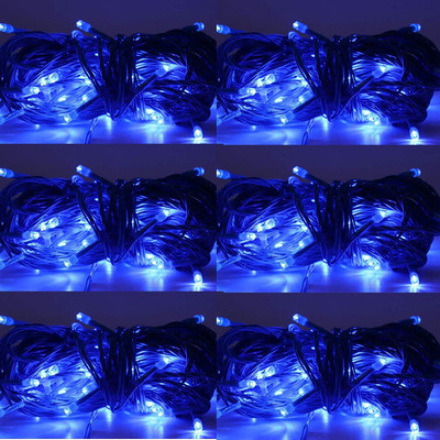 Sameer Enterprises 60 LEDs 14.99 m Blue Steady, Flickering String Rice Lights(Pack of 6)