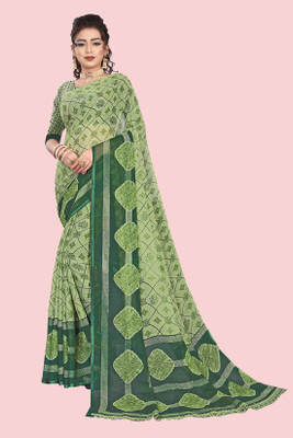 Vimalnath Synthetics Floral Print Daily Wear Georgette Saree(Light Green)