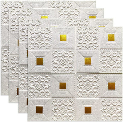 Wembley Vinyl Abstract White Wallpaper(L x W: 70 cm x 70 cm, Pack of 4)