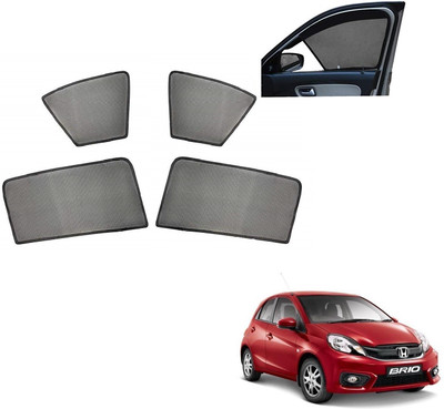 AuTO ADDiCT Side Window, Rear Window Sun Shade For Honda Brio(Black)