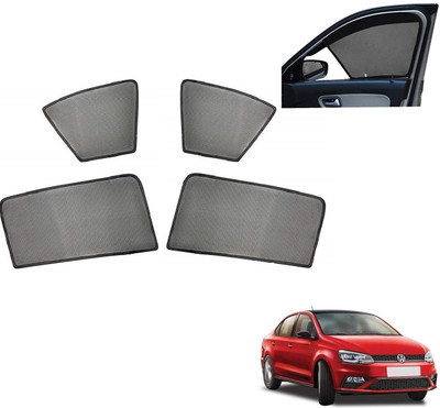 AuTO ADDiCT Side Window, Rear Window Sun Shade For Volkswagen Vento(Black)