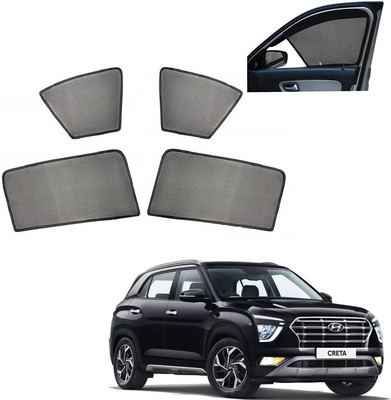 AuTO ADDiCT Side Window, Rear Window Sun Shade For Hyundai(Black)