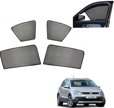 AuTO ADDiCT Side Window, Rear Window Sun Shade For Volkswagen Polo Cross(Black)
