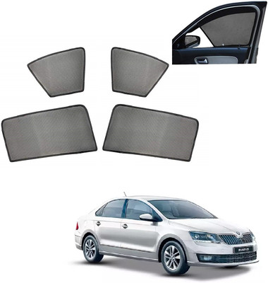 AuTO ADDiCT Side Window, Rear Window Sun Shade For Skoda Rapid(Black)