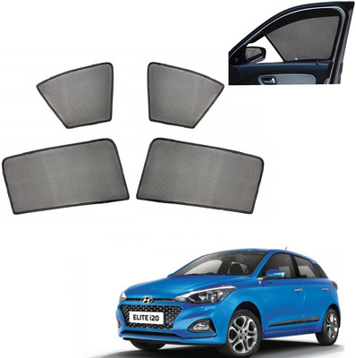 AuTO ADDiCT Side Window, Rear Window Sun Shade For Hyundai Elite i20(Black)