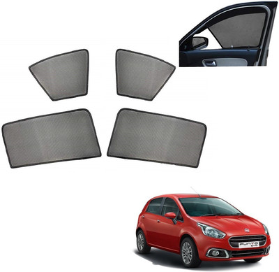 AuTO ADDiCT Side Window, Rear Window Sun Shade For Fiat Punto Evo(Black)