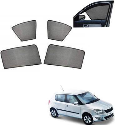 AuTO ADDiCT Side Window, Rear Window Sun Shade For Skoda Fabia(Black)