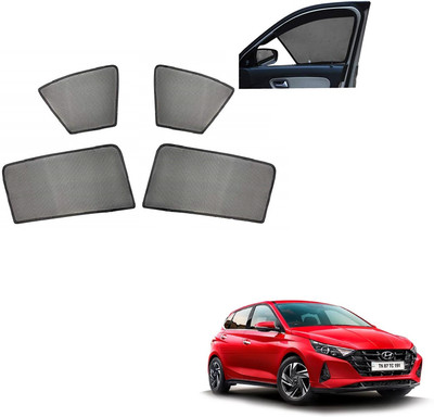 AuTO ADDiCT Side Window, Rear Window Sun Shade For Hyundai i20(Black)