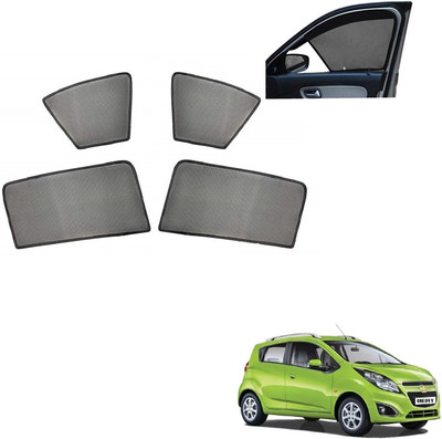 AuTO ADDiCT Side Window, Rear Window Sun Shade For Chevrolet Beat(Black)