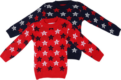 Fit N Fame Printed Round Neck Casual Baby Girls Multicolor Sweater