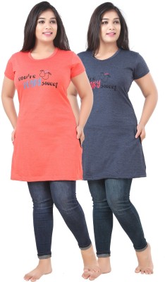 Ridhima Solid Women Round Neck Multicolor T-Shirt