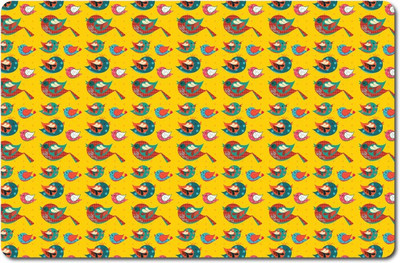 Nourish Rectangular Pack of 6 Table Placemat(Yellow, Red, PVC)