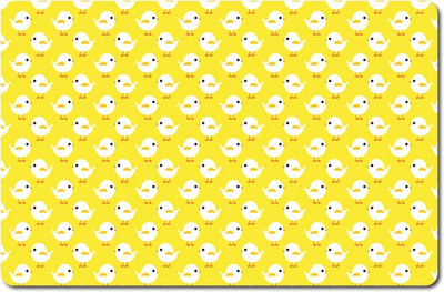 Nourish Rectangular Pack of 6 Table Placemat(White, Yellow, PVC)