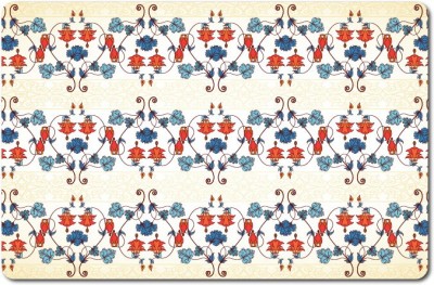 Nourish Rectangular Pack of 6 Table Placemat(Blue, Light Blue, Red, White, PVC)