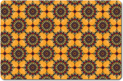 Nourish Rectangular Pack of 6 Table Placemat(Orange, PVC)
