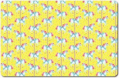Nourish Rectangular Pack of 6 Table Placemat(Yellow, PVC)