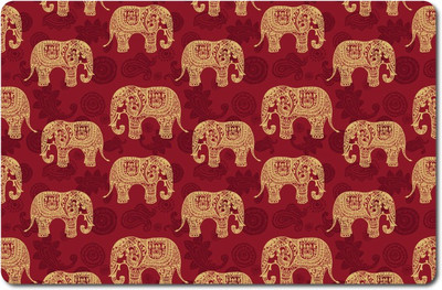 Nourish Rectangular Pack of 6 Table Placemat(Red, Gold, PVC)