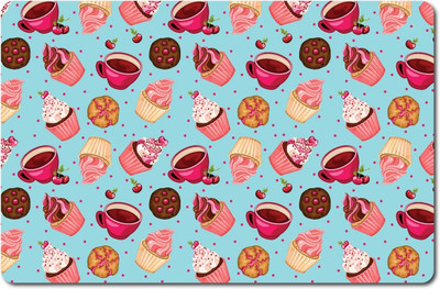 Nourish Rectangular Pack of 6 Table Placemat(Light Blue, Pink, Brown, PVC)