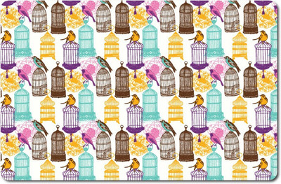 Nourish Rectangular Pack of 6 Table Placemat(Peach, Yellow, PVC)