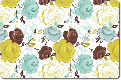 Nourish Rectangular Pack of 6 Table Placemat(Light Green, White, Brown, PVC)