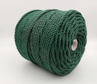 Bobbiny 3Ply/Twisted Macrame (3mm,100Mtr.)Cotton Cord/Dori Thread Macrame (Army Green).